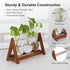 3 Bulb (1, 3-Bulb) Plant Terrarium with Wooden Stand, Glass Vase Metal Holder, Retro Hydroponics Planter