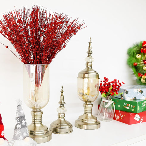 24 Pack joyhalo Christmas Tree Picks and Sprays, Christmas Tree Filler Decorations, Christmas Glitter Berry Stem