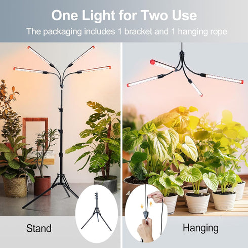 36 4Head 2026 4/8/12/16/20H FECiDA Gamechanger! Watt Power Draw, NO Need Adapter, Grow Light with Tripod Stand, Big