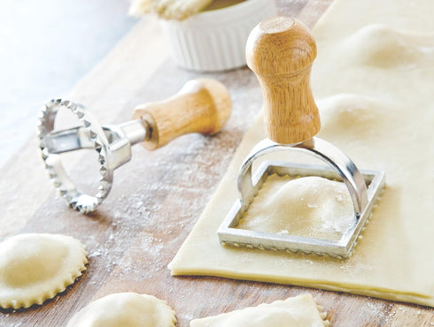 Fox Run 57670 Ravioli Cutter Stamps, Round & Square, Set of 2, 2.75 x 4.75 x 5.75 inches