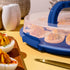 Crafted Containers 22-Count Deviled Egg Carrier with Lid & Handles, Portable Tray, Dishwasher-Safe Blue