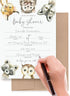 Bliss Collections 25 Baby Shower Invitations with Envelopes, Woodland Animals, Gender Neutral 5x7 Cards