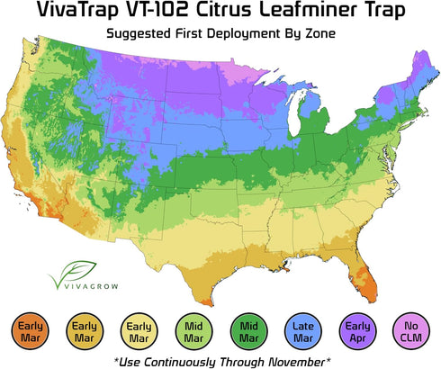VT-102 (2 Pack, 8 VivaTrap Citrus Leafminer Trap & Lure Week)