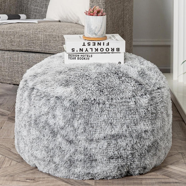 Asuprui Grey Ottoman Foot Rest NO Filler Pouf Ottoman Unstuffed 20x20x12 Inches
