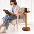 22" (1, BLUEWEST Drink Table, Tall Compact Side Table with Phone Slot and Weighted Base, Durable Pedestal Table Accent