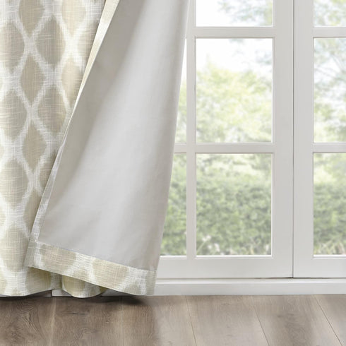 Sun Smart Blakesly Blackout Curtains, 50" x 84", Ikat Print, Thermal Insulated Light Blocking Drape