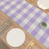 NATUS WEAVER 2 12" 60" Lilac & White Side Buffalo Check Farmhouse Table Runner for Family Dinners or Gatherings Indoor