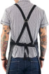 Under NY Sky Cross-Back Panther Black Apron – Coated Twill with Leather Reinforcement, Adjustable for Men and Women