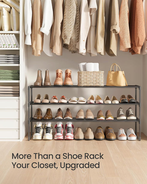3-Tier 20-24 11.8 46.1 21.7 Inches, ULSA033B01 SONGMICS Shoe Rack, Shoe Organizer, Metal Storage Shelf, Upright