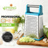 Spring Chef Handheld Stainless Steel XL Parmesan Cheese Grater with Handle - 4 Sided Metal Box Grater for Kitchen
