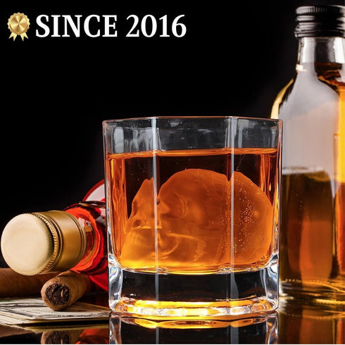 ShapedIceMolds 3D Large Skull Ice Cube Mold Tray with Lid for Whiskey Drinkers, Home Bar Enthusiasts