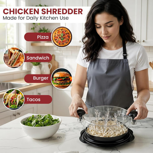 Maarib Lush 3 Grinder,10'' Chicken Shredder Tool Twist Large layer With Meat Tenderizer Tool & Brush,Manual Chicken