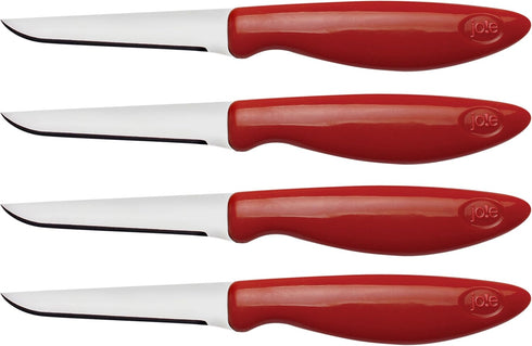 Joie 26028 Stainless Steel Flexible Paring/Garnishing Knives Set of 4, Colors Vary