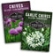 Chive Seed Collection - Common & Garlic Chives 2 Packets of Non-GMO