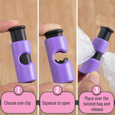 Mr. Pen Squeeze and Lock Bread Bag Clips, 8 Pack, Clips for Food Storage and Packages, Snack Clips