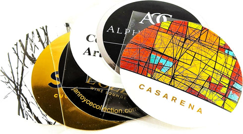 Selection of Colorfully Printed Wine Disc Pourer Bundles, Stop the Drop (6)