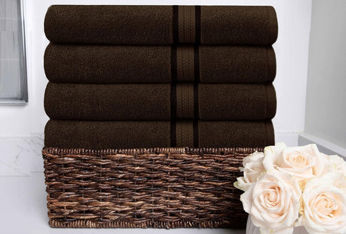 4 Pack 30x54 100% 580 COTTON CRAFT Ultra Soft Bath Towels - Extra Large Bath Towels - Oversized - Absorbent Everyday