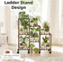 3 7 Bamworld Plant Stand with Wheels for Indoor Plants Wood Outdoor Tiered Shelf Tire Potted Ladder Plant Holder Table
