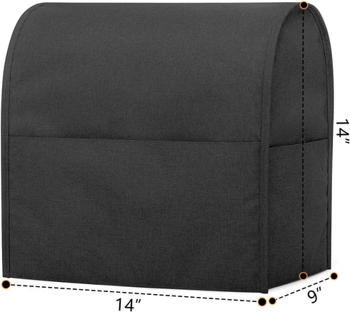Luxja Dust Cover for 4.5-Quart and 5-Quart Stand Mixer - Cloth Cover with Pockets for Mixer and Accessories, Black