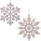 DearHouse 36Pcs Glitter Snowflake Ornaments for Christmas Party Decorations, 4 Inch Blush Gold