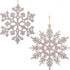 DearHouse 36Pcs Glitter Snowflake Ornaments for Christmas Party Decorations, 4 Inch Blush Gold