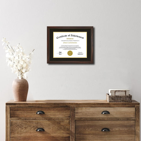 8.5x11 11x14 Mat,1 Pack Diploma Frames with Mat or without Certificate Document Frame with Real Glass for Wall