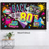 Irenare Back to The 80's Party Banner Decorations Supplies for Photography Background, 73 x 43 x 0.04 Inch