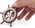 Nagina International 4" Small Rosewood Crafted Brass Ring Ship Wheel, Nautical Decor Steering Wheel