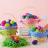 4 4 Supplies(9" 8") JOYIN Pcs Easter Bamboo Baskets Gift Woven Baskets with Handles and Colors Grass Paper Shreds