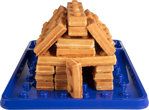 Brick Building Construction Plate - Stack & Build Your Brick-Shaped Waffles on Fun Novelty Plate - Fun Gift