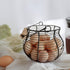 LINCOUNTRY. Countertop Farmhouse Wire Egg Baskets for Gathering Fresh Egg With Handle, Round Metal Chicken Egg