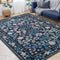 YIHOUSE 5x7 Blue Area Rug, Washable Bedroom Rug Floral Non Slip Soft,