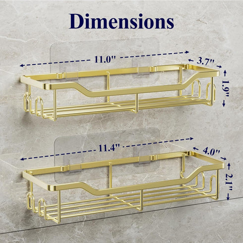 2 Pack, Kitsure Shower Caddy Large - Adhesive Shower Organizer, Stainless Steel Shelf for Inside Shower, No Drill