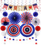 26Pcs Patriotic Decorations 4th of July Decorations LOVE USA Banner Red White