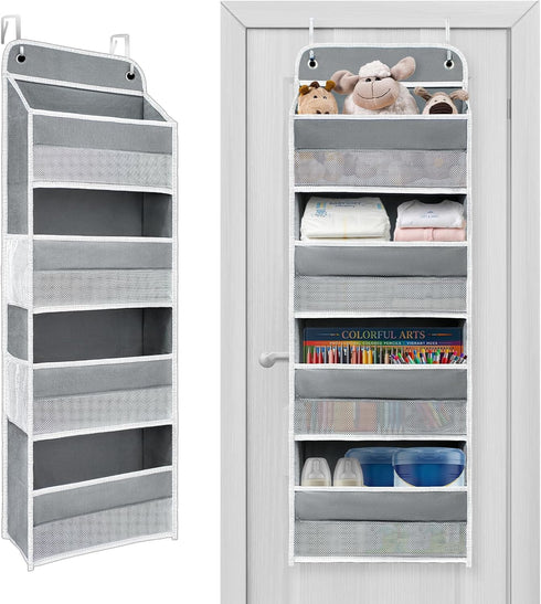Andahoom Over The Door Organizer with LifetimeWarranty, 4 Shelves & 4 Side Pockets,