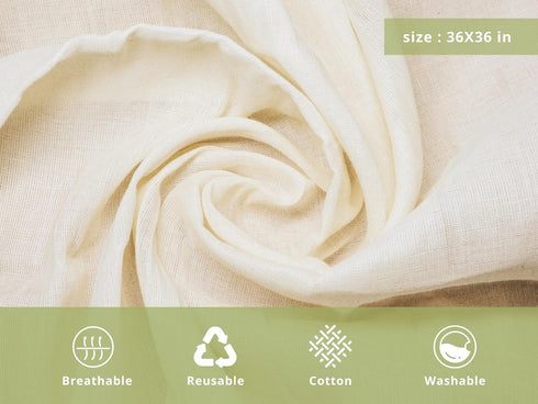 36x36 Inch Hemmed Set 2 PurpleEssences Cheese Cloths for Straining - Reusable Unbleached Cotton Cheesecloth with Edge