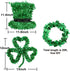 Whaline 3 Pack St. Patrick’s Day Green Tinsel Garland with Shamrock Wreath, Wire Garland, Leprechaun Hat