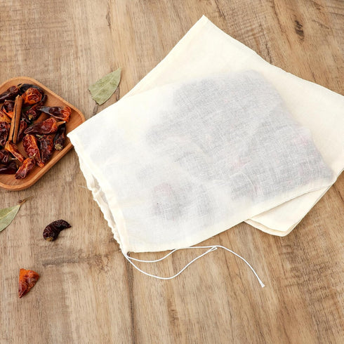 Spice Bags for Cooking, 12PCS Large Muslin Drawstring Soap Bags, Reusable Empty Tea Bags 8x10 Inch