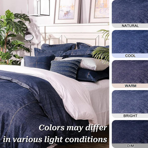 Elegant Life Home 100% Cotton Washed Pillow Case, Soft Denim Standard Pillow Sham, 20'' x 26'', Dark Blue