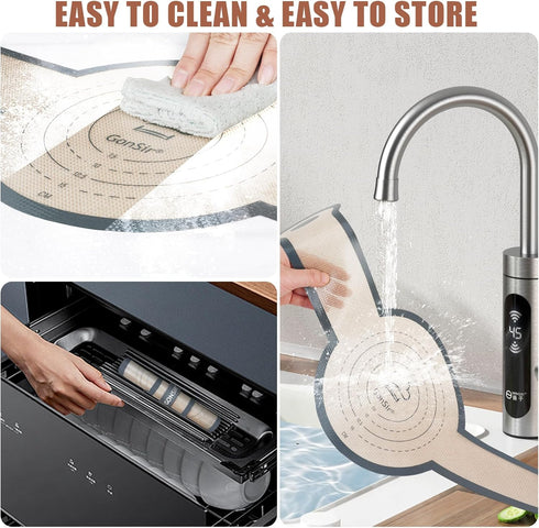 Sourdough Silicone Bread Sling, Non-Stick Dutch Oven Baking Mat with Longer Handles, Reusable Bread Mat Set