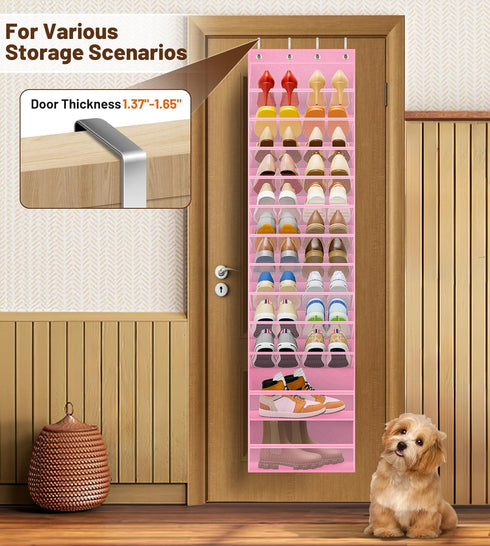 12 Closet 24 MISSLO Tier Over the Door Shoe Organizer Breathable Mesh Hanging Shoe Rack for Storage Shoe Holder