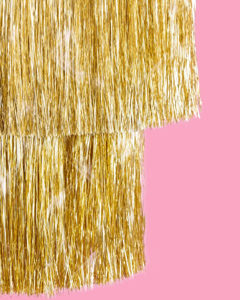16" xo, Fetti Gold Fringe Tinsel Chandelier | | Bachelorette Party Decorations, Birthday Photo Booth Supplies, New