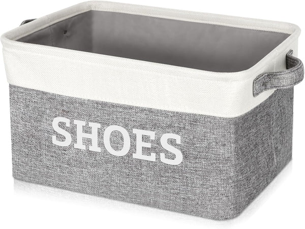 Lukeline Fabric Shoe Basket for Entryway, Hallway or Mudroom - Flodable Space-Saving