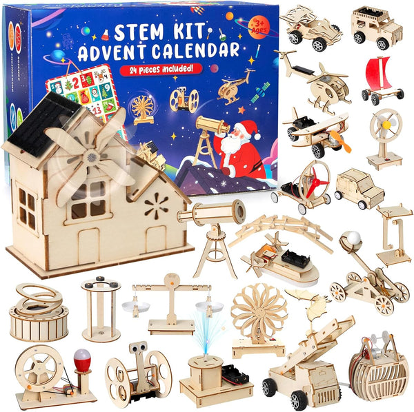 GULYMNA 24Pcs Stem Christmas Advent Calendar 2025 Diy STEM Countdown Advent Calendar Educational