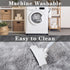 ConCus-T Grey Bath Mat, Faux Fur Plush Anti Slip Bathroom Rug Doormat for Bedroom, Tie-Dye Light Grey, 24''X16''