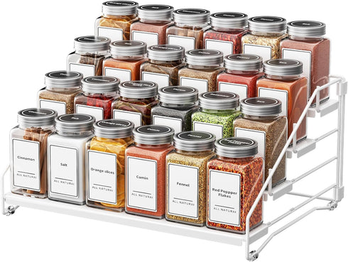 BOIVSHI Tiered Spice Rack, 4 Tier Spice Shelf Organizer for Cabinet, Spice