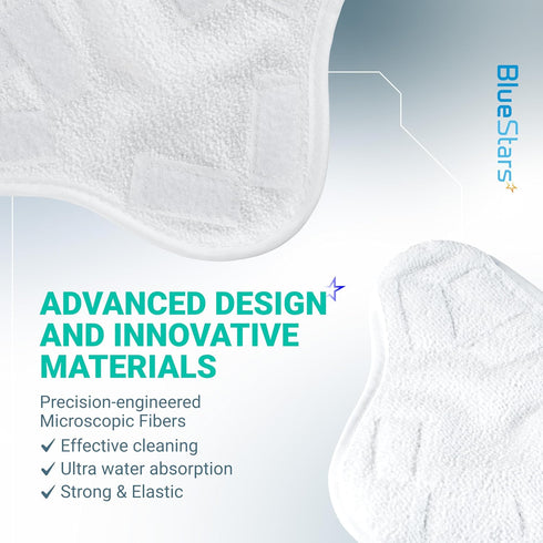 BlueStars 8-Pack Microfiber Steam Mop Pads, Washable & Reusable Replacement Pads for 5-in-1 Steam Mop Models