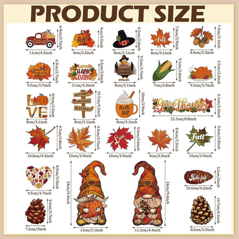 25 Pcs Thanksgiving Refrigerator Magnets Thanksgiving Decoration Fall Gnomes Fridge Magnet Pumpkin Maple Autumn Decoration for Locker Fridge Car Mailbox Cabinets Home Decor(Pumpkin)