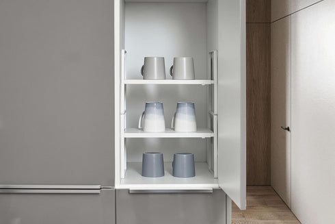 Nxconsu Cabinet Shelf Expandable Height Adjustable Organizer Riser for Kitchen Cabinet, Pantry, Under Sink