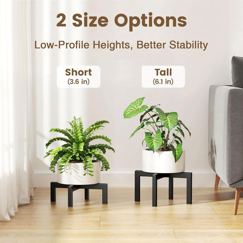 6.1 bussdis Plant Stand Holder Single Plant Riser For Indoor Outdoor Flower Pot Stand IN Tall Metal Black